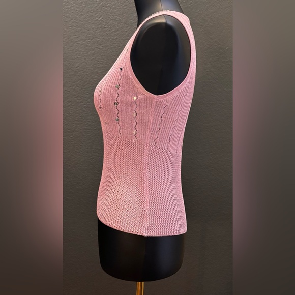 🦄RARE🦄 Vintage JANE DOE COLLECTION Twinset, sequins, metallic pink, knit - Picture 7 of 16